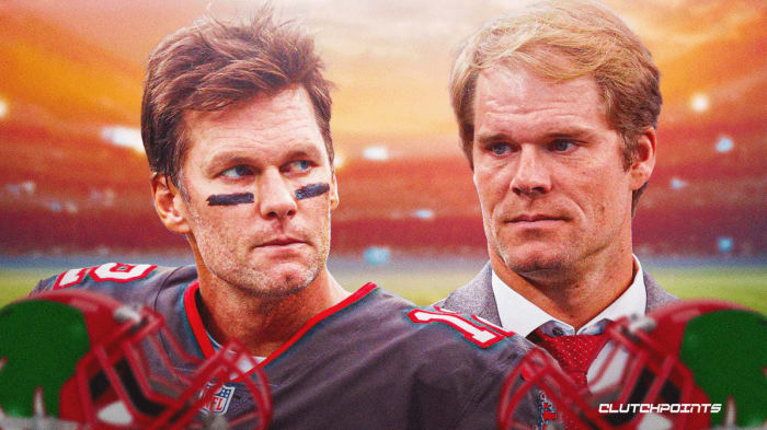 Former New England Patriots quarterback Tom Brady (left) and Carolina Panthers tight end Greg Olsen (right).